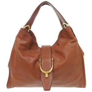 Gucci Soft Stirrup Leather Brown Handbag Shoulder Bag